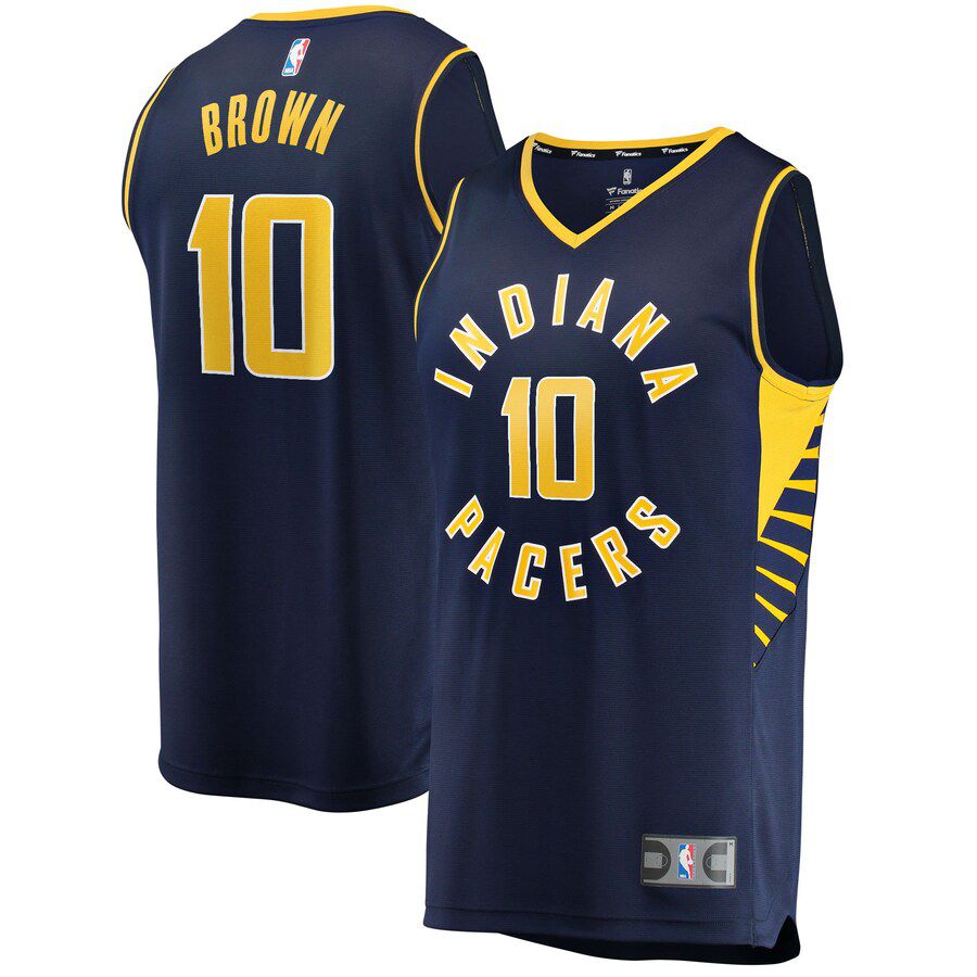 Men Indiana Pacers #10 Kendall Brown Fanatics Branded Navy Fast Break Replica NBA Jersey->indiana pacers->NBA Jersey